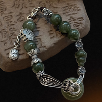 Wealth & Prosperity | Hetian Jade and Silver Bracelet