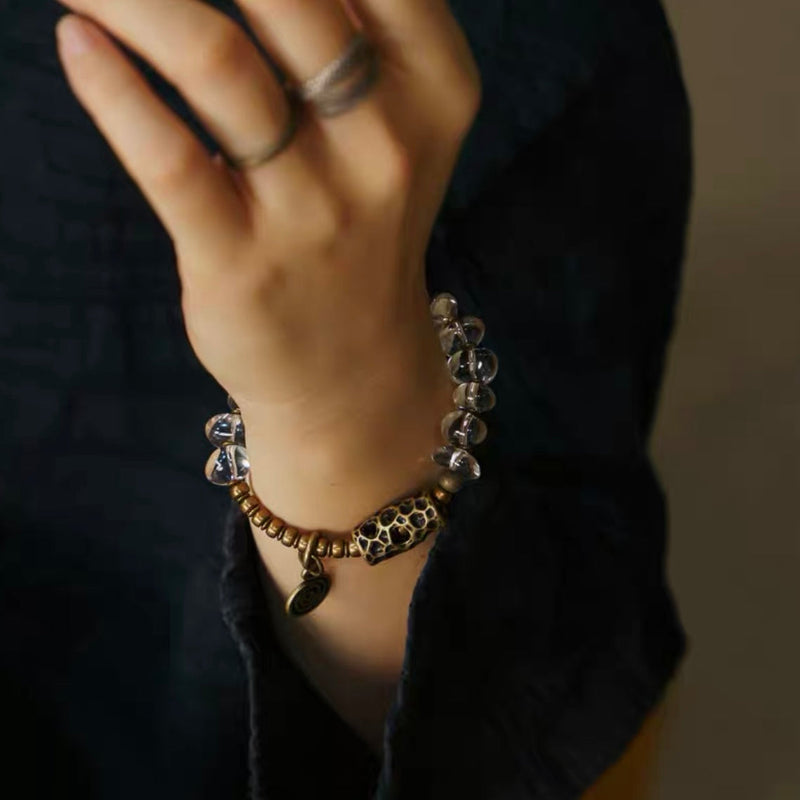 Serenity Energy Clear Quartz Brass Bracelet