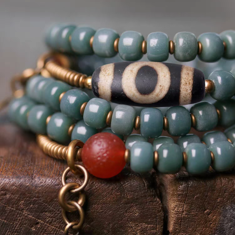 Wisdom Energy Green Shade Bodhi Root Bracelet