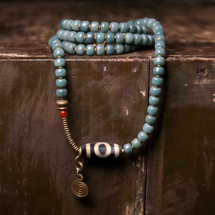 Wisdom Energy Green Shade Bodhi Root Bracelet