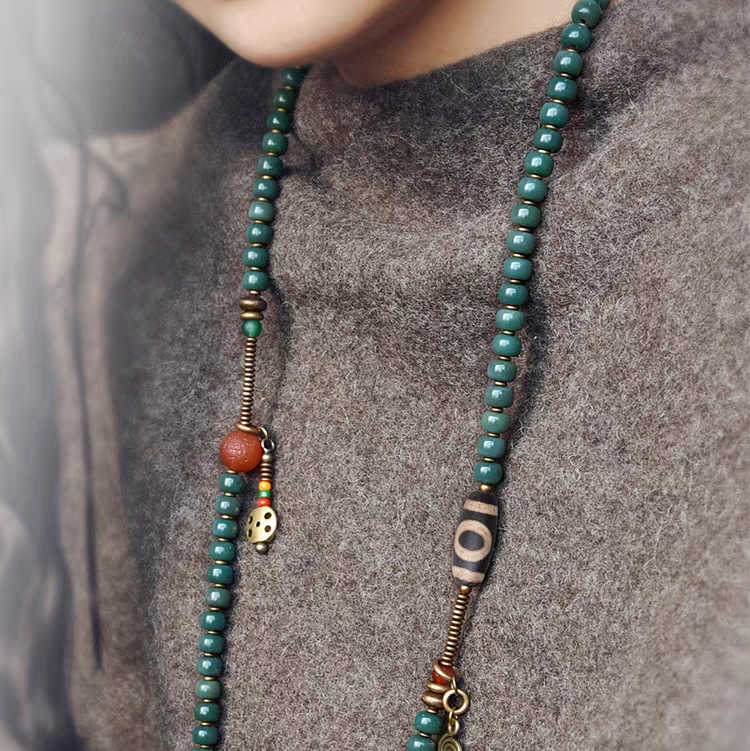 Wisdom Energy Green Shade Bodhi Root Bracelet