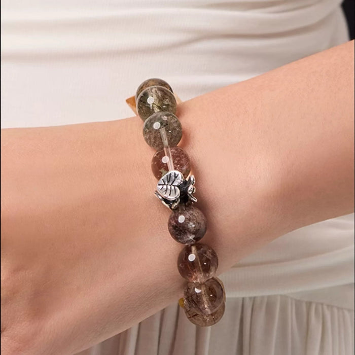 Wood Element Green Ghost Crystal Bracelet