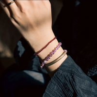 Spiritual Harmony Energy Amethyst Ghost Garnet Bracelet