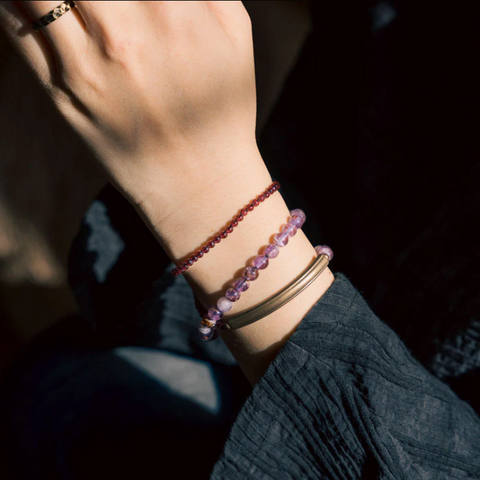 Spiritual Harmony Energy Amethyst Ghost Garnet Bracelet