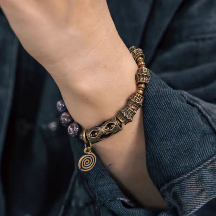 Harmony Energy Amethyst Mica Brass Copper Bracelet