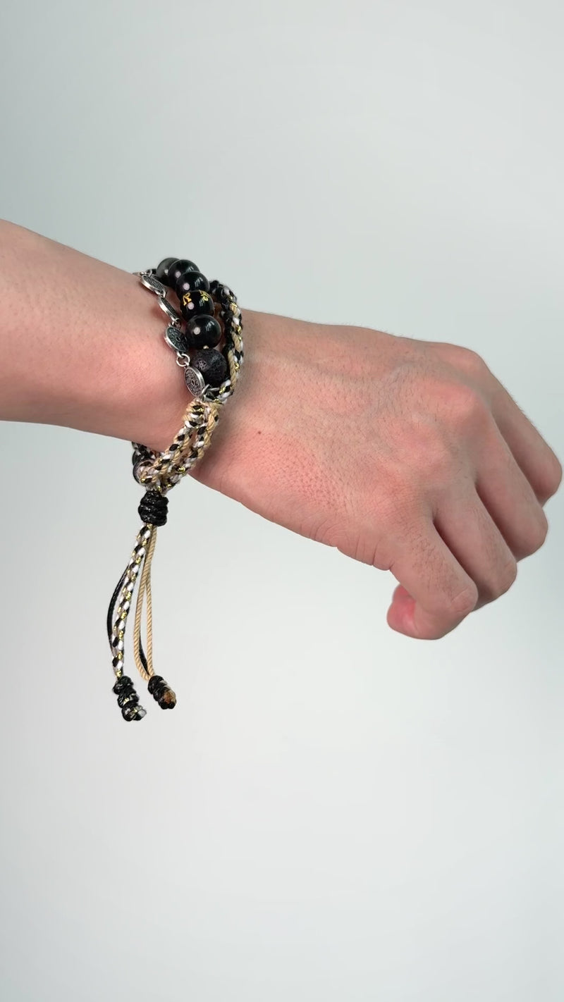 Silver Lucky Buddha Beads Bracelet | Channeling Energy Healing for Wellness & Spiritual Awareness