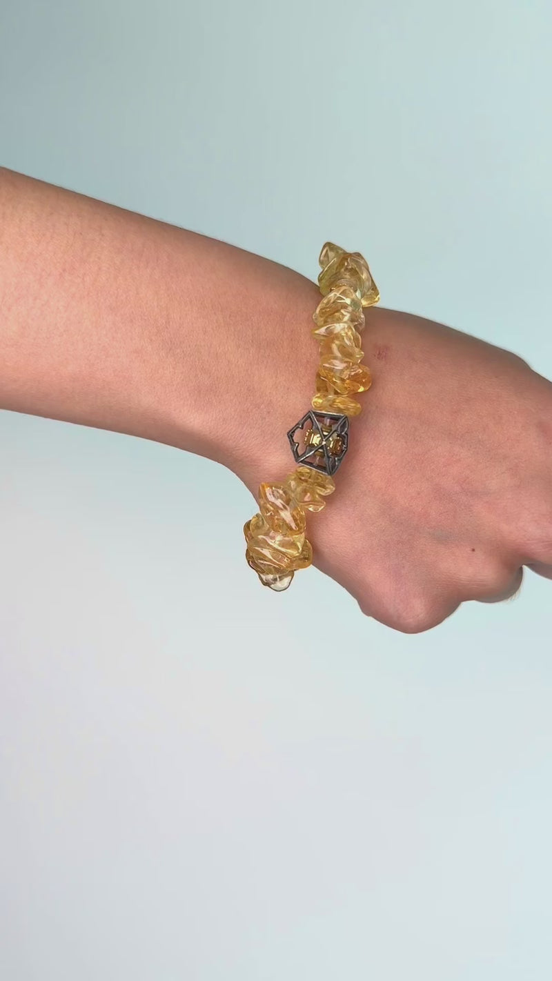 Citrine Agarwood Bracelet | Infused with Energy Healing for Prosperity, Mindfulness & Inner Connection
