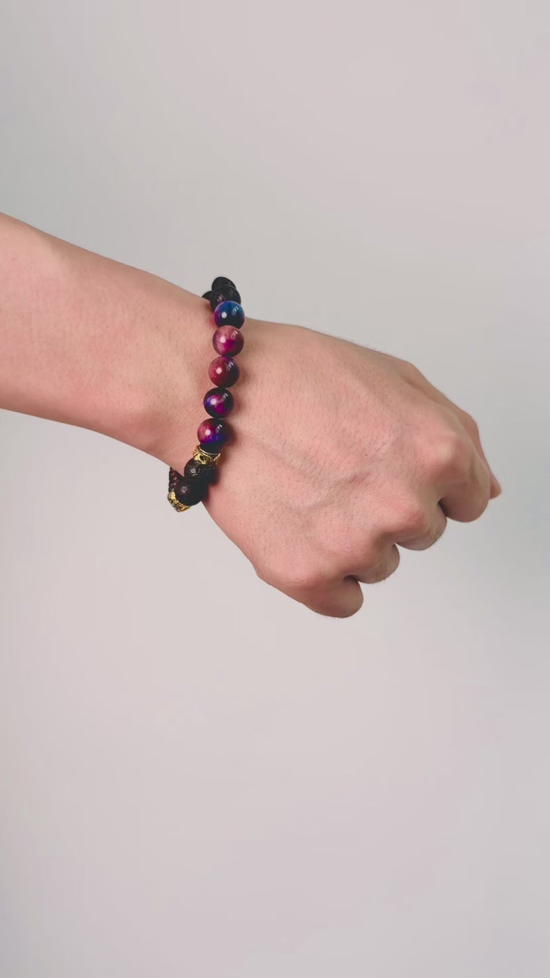 Purple Tiger’s Eye Bracelet | Infused with Prosperity Energy for Mindfulness & Wellness