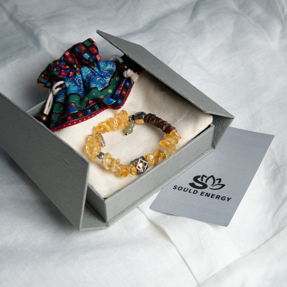 Citrine Agarwood Bracelet | Infused with Energy Healing for Prosperity, Mindfulness & Inner Connection